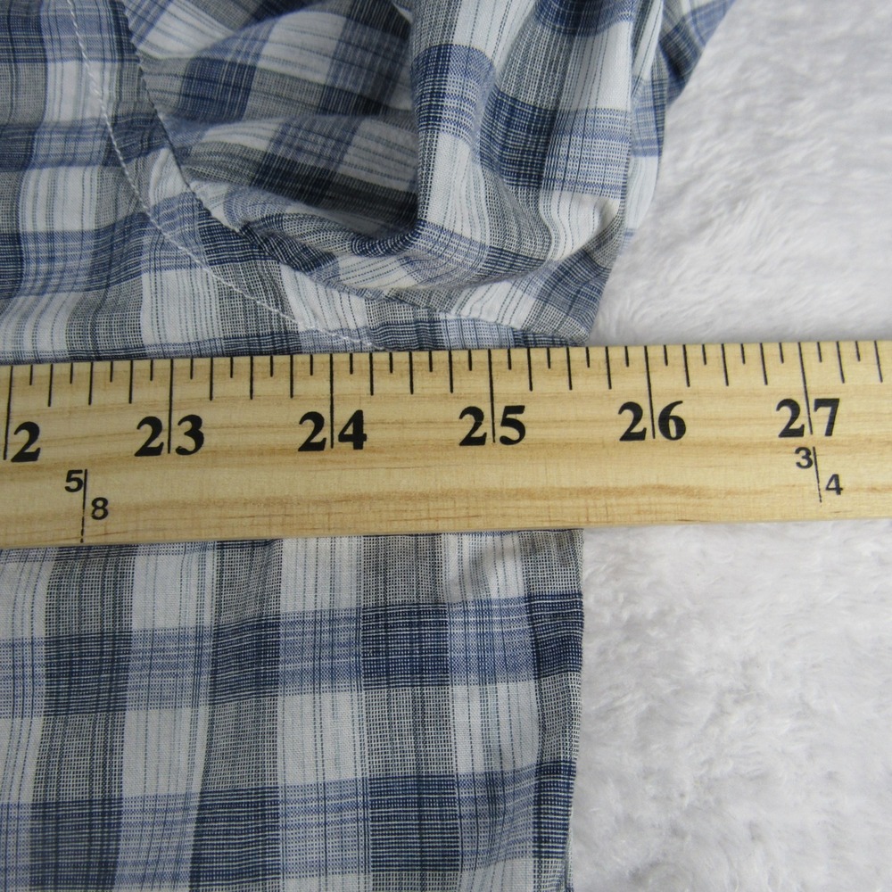 Blue Pronto Uomo Mens XXL Blue Plaid Modern Fit Cotton Button Down Shirt - Picture 3 of 14